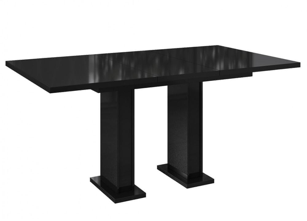 Veneti Rozkladací jedálenský stôl RAVEN - čierny lesklý